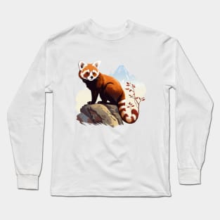 Red Panda In Nature Long Sleeve T-Shirt